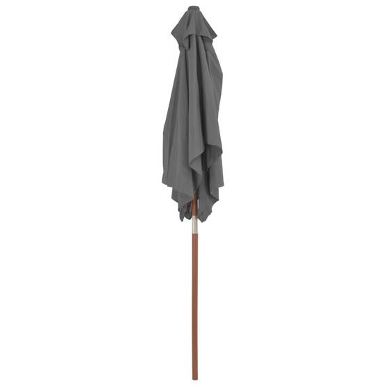 Helloshop26 - Parasol avec mât en bois 150 x 200 cm anthracite - Image 5