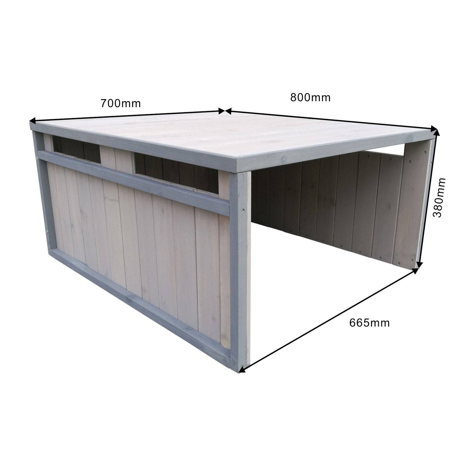 Helloshop26 - Garage robot tondeuse toit en pente bois massif abri 80 cm gris - Imagen 4