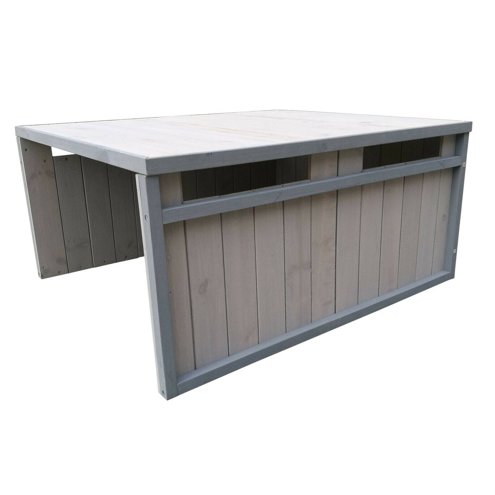 Helloshop26 - Garage robot tondeuse toit en pente bois massif abri 80 cm gris - Imagen 3