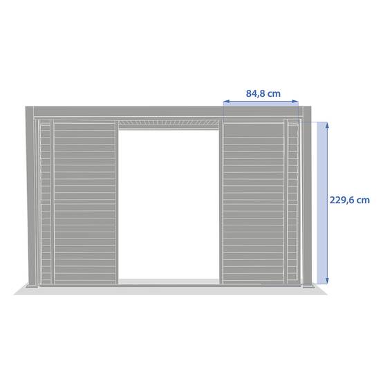 Hesperide - Persienne coulissante pour pergola bioclimatique "Evora" - 1/3 coté - 3,4 x 2,3m Blanc Hespéride - Image 3