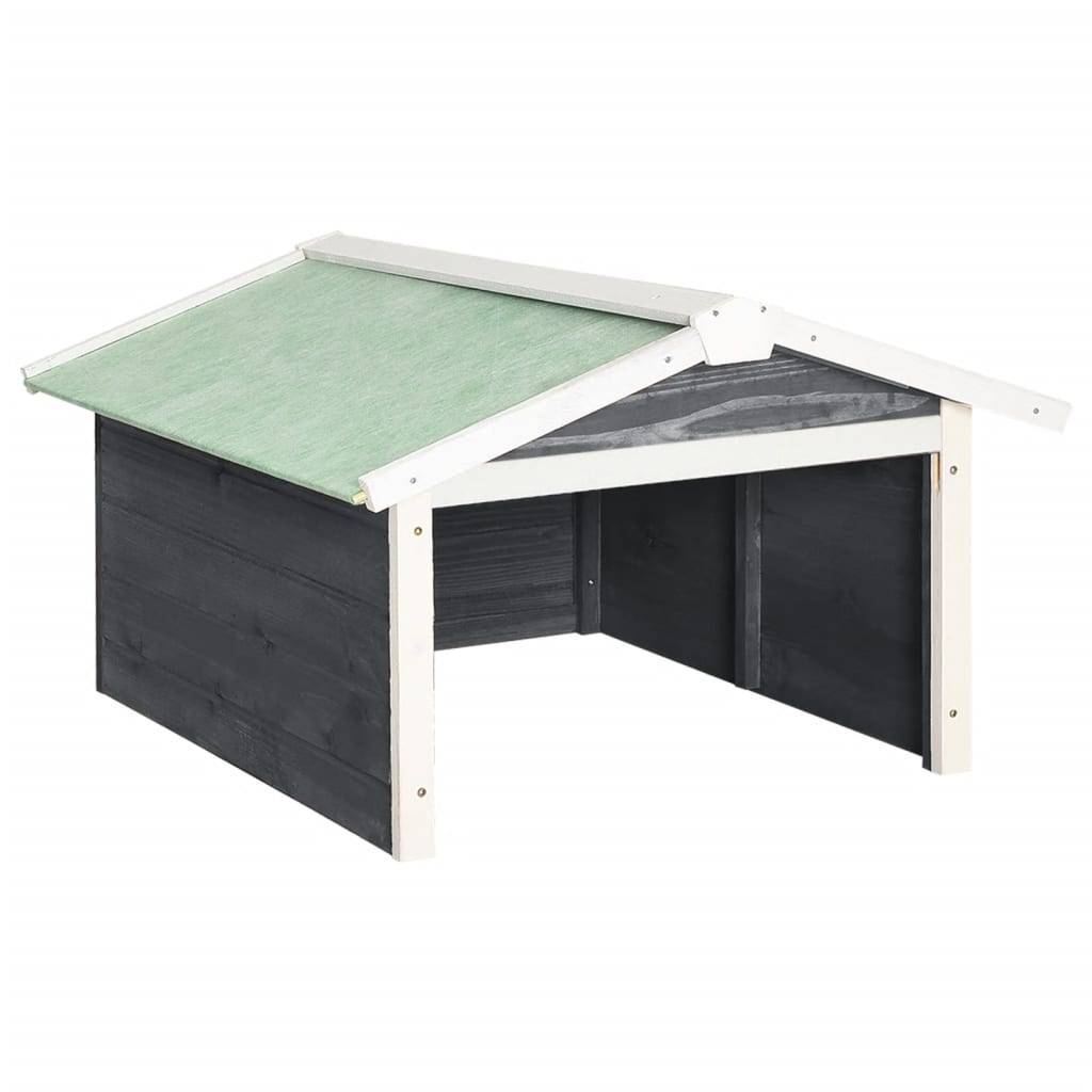 PANGIVO - Garage de tondeuse à gazon bois de sapin gris et blanc 72 x 87 x 50 cm - PANGIVO - Image 2