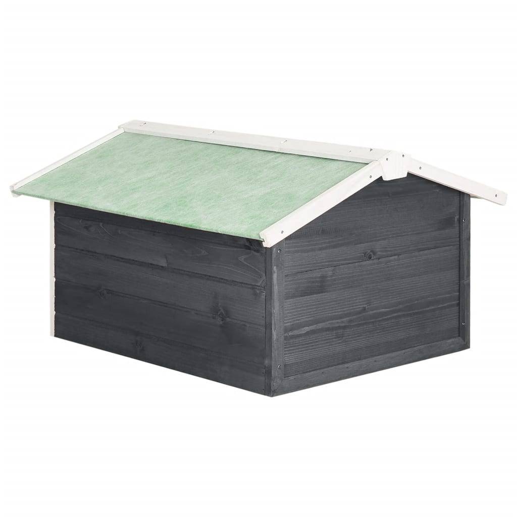 PANGIVO - Garage de tondeuse à gazon bois de sapin gris et blanc 72 x 87 x 50 cm - PANGIVO - Image 5