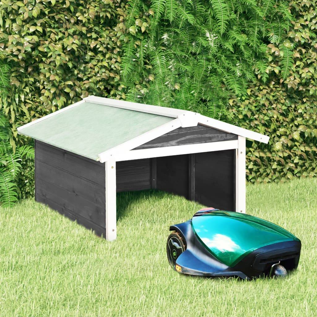 PANGIVO - Garage de tondeuse à gazon bois de sapin gris et blanc 72 x 87 x 50 cm - PANGIVO - Image 1