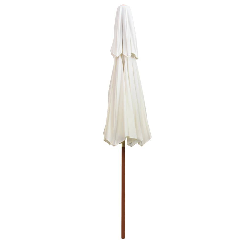 PANGIVO - Parasol à deux étages avec poteau en bois Blanc crème 270 x 270 x 2.59 cm - PANGIVO - Image 4