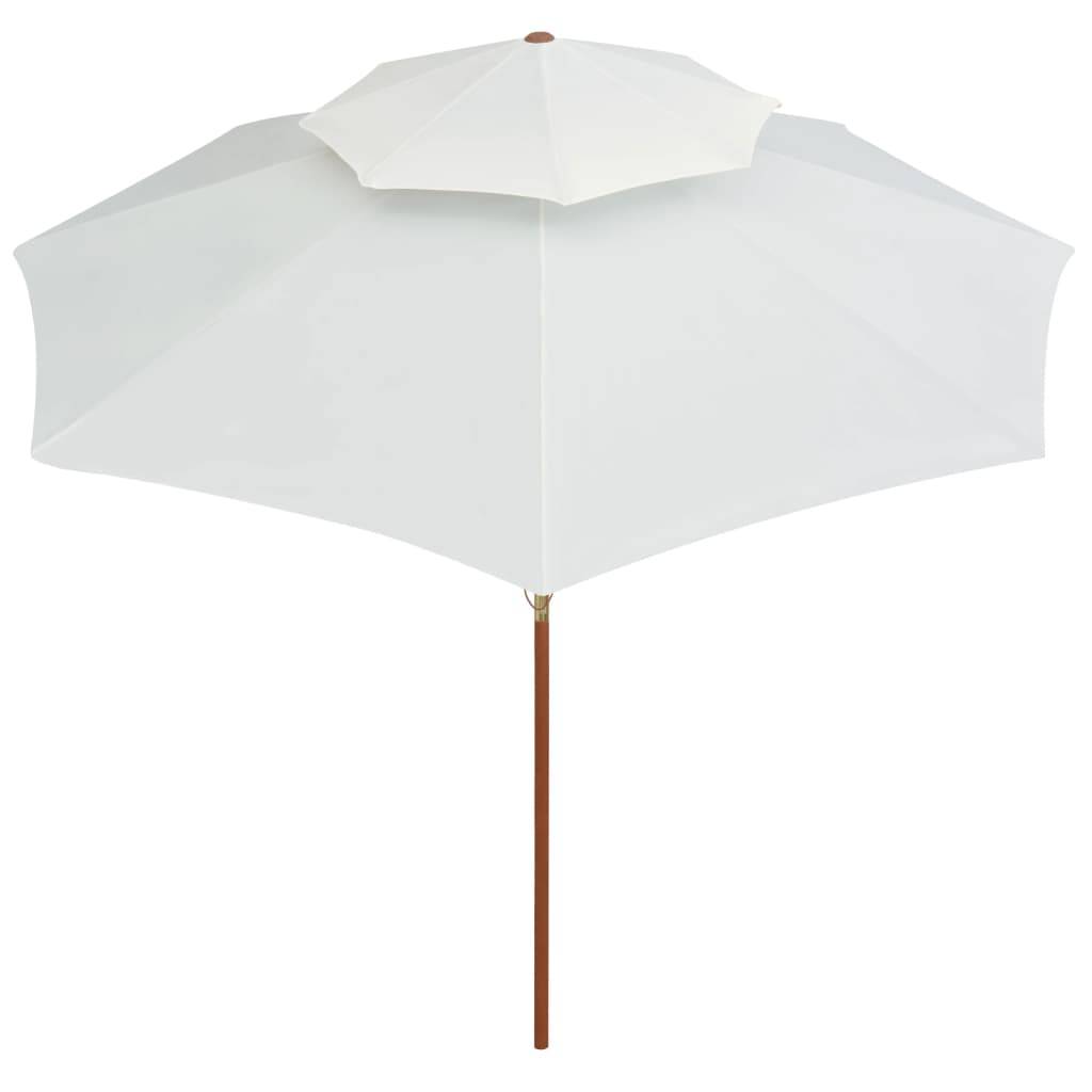 PANGIVO - Parasol à deux étages avec poteau en bois Blanc crème 270 x 270 x 2.59 cm - PANGIVO - Image 3