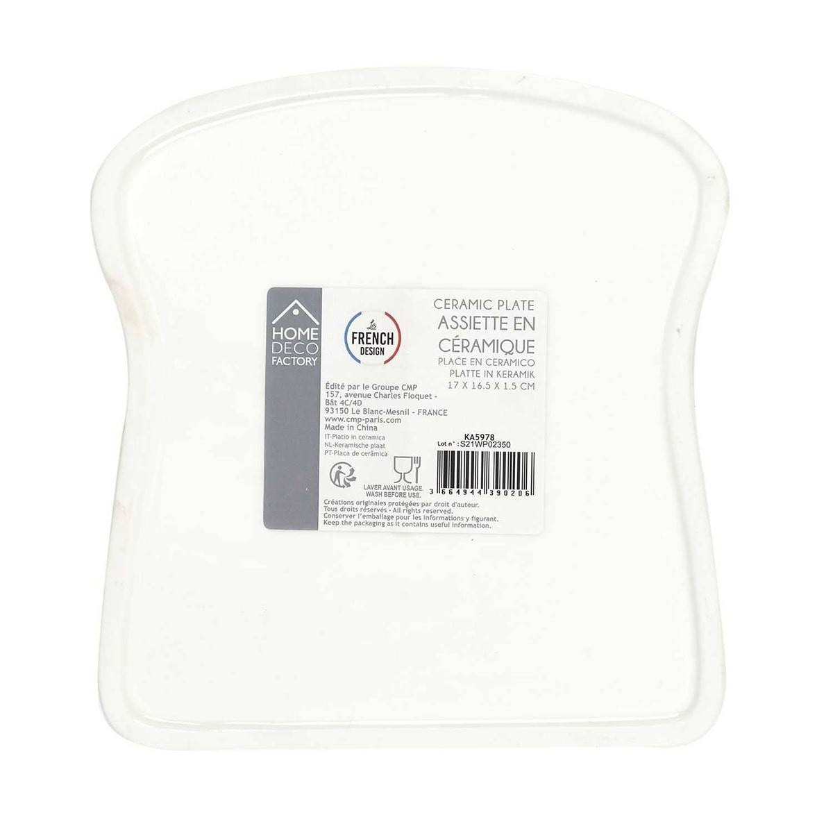 Assiette Humoristique Grafik-Werkstatt Assiette à Toast « Guten Morgen » En Porcelaine - Forme Toast Et Design Humoristique Assiette Originale