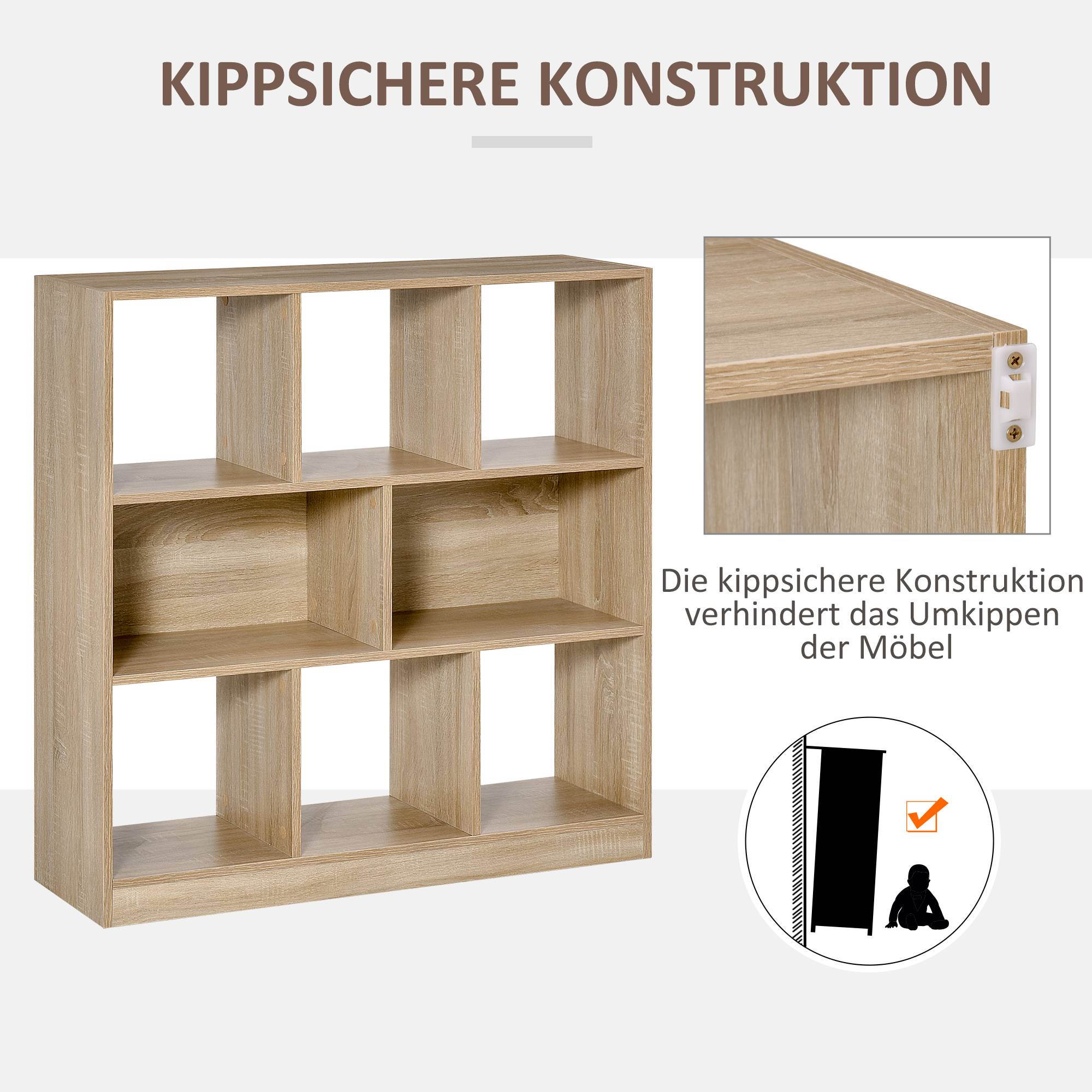 Bibliothèque autoportante, 8 étagères, 97,5 x 30 x 100 cm, aspect chêne - Image 6