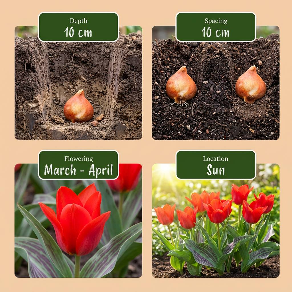 La Green Touch - Tulipe de Greig rouge - 15 bulbes - calibre 11/12 - Image 4