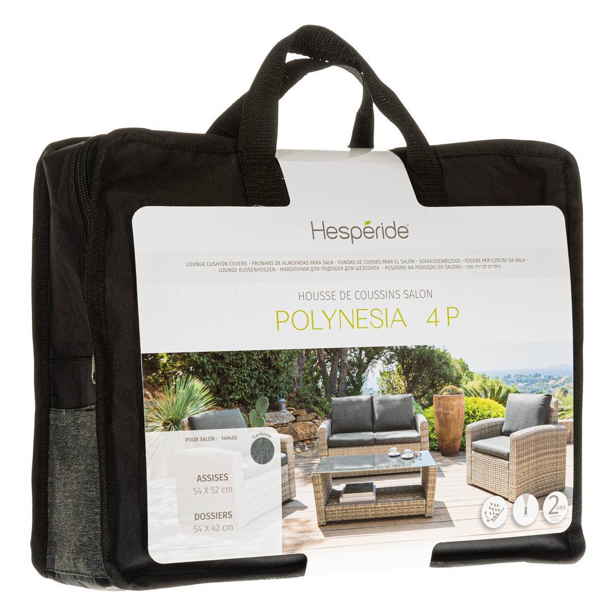 Hesperide - Housse de coussin pour salon "Polynesia" 4 places havane en polyester Hespéride