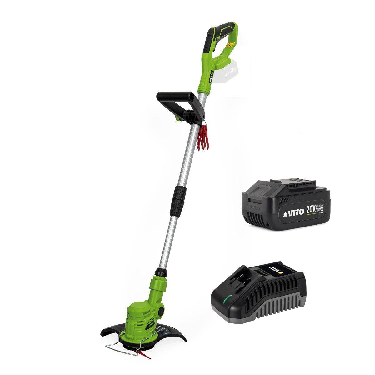 Coupe Bordure sans fil 20V + Batterie lithium 4AH + Chargeur + Jeu de 20 lames coupantes VITO - Imagen 1