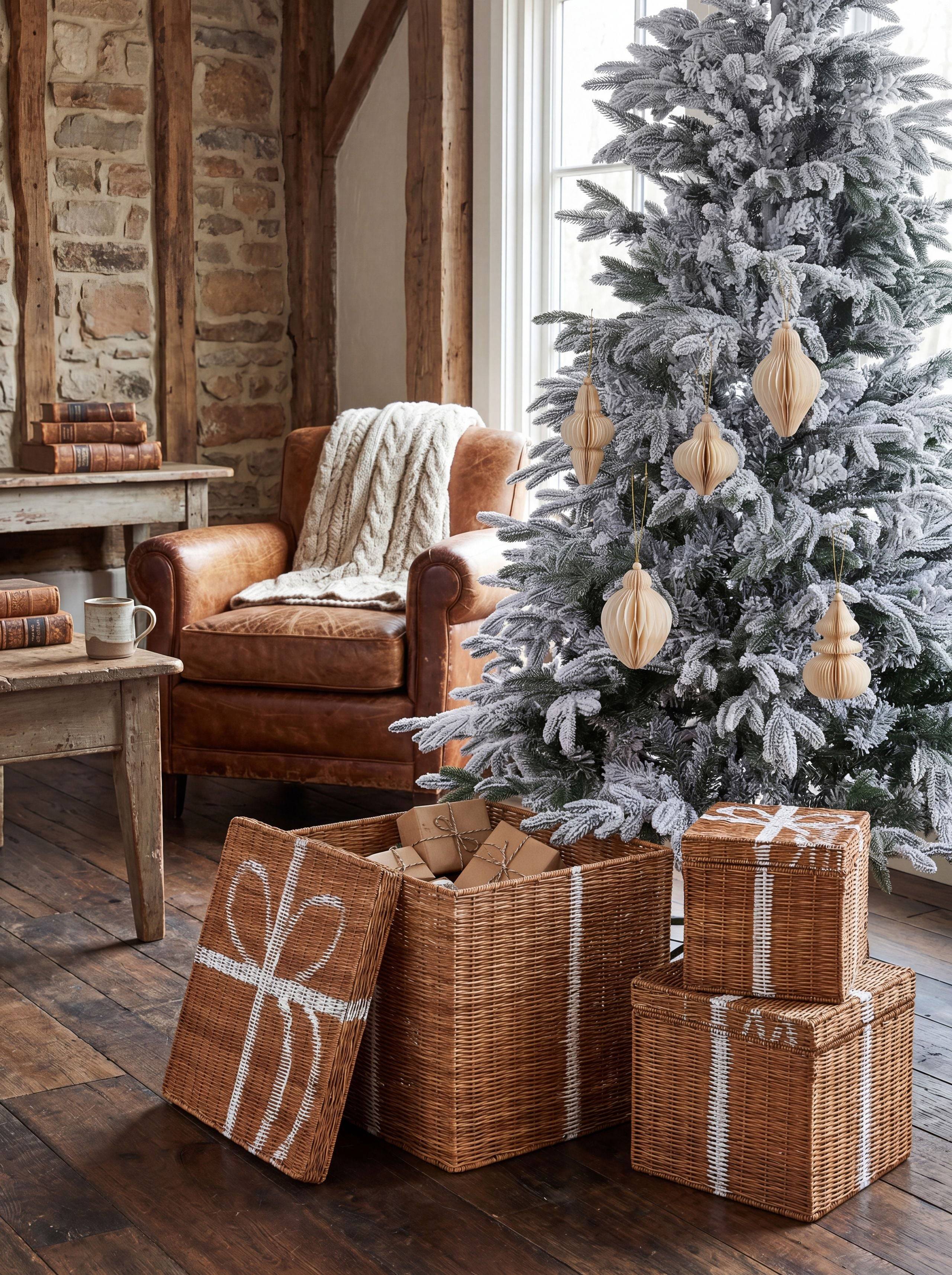 Beliani - Corbeille Rotin Naturel CADEAU - Beliani - Imagen 1