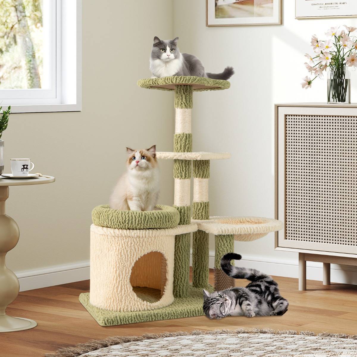 Maison Chic - Arbre à Chat de 97cm Tour Esthétique à Plusieurs Niveaux pour Chatons avec Condo Lit Coussin - Image 2