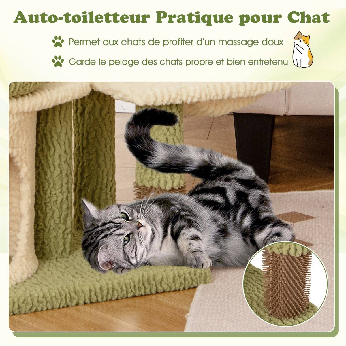 Maison Chic - Arbre à Chat de 97cm Tour Esthétique à Plusieurs Niveaux pour Chatons avec Condo Lit Coussin - Image 7