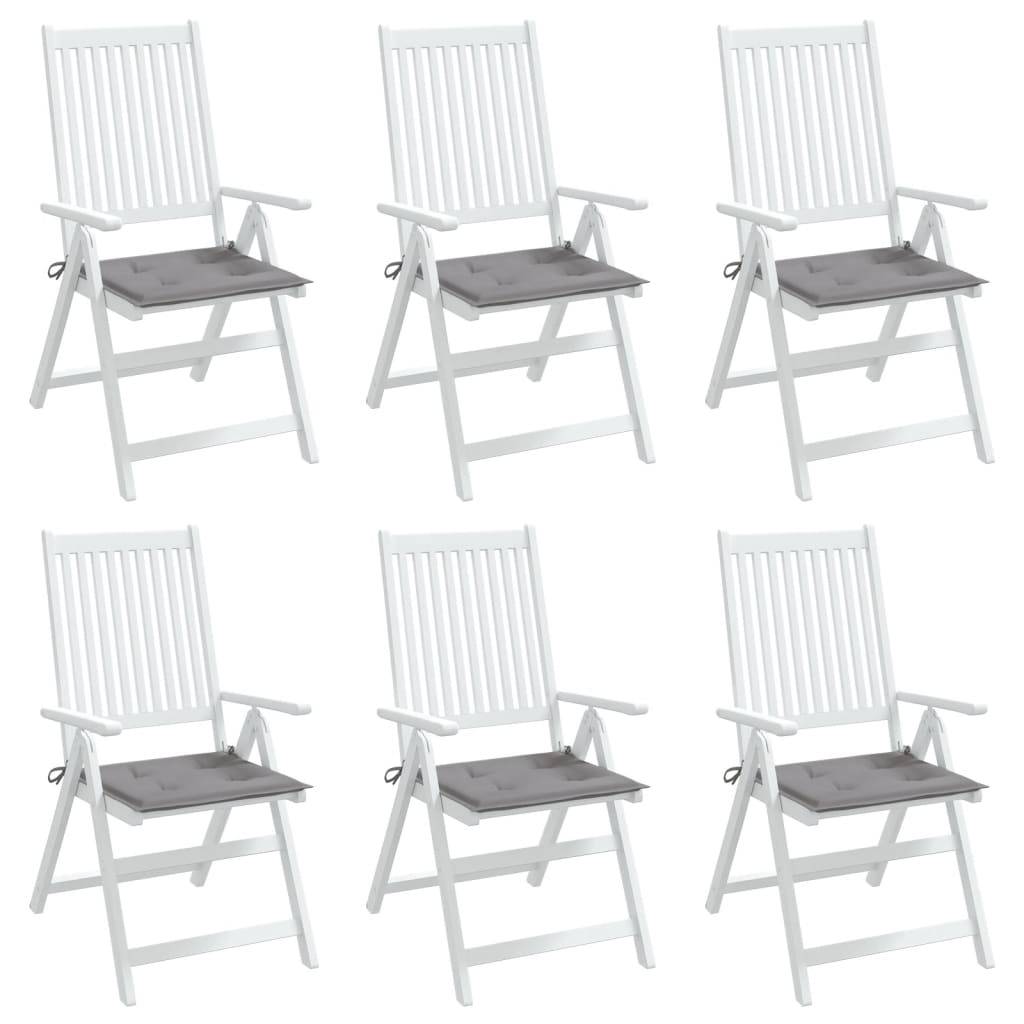 Coussins de chaise jardin lot de 6 gris 50x50x3 cm tissu oxford P149 MP347 - Image 4