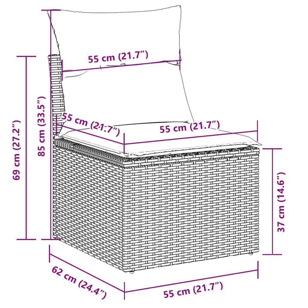 Salon de jardin beige en résine et acacia 6 places modulable fonction rangement pour terrasse – ComfortXL Outdoor Living - Image 5