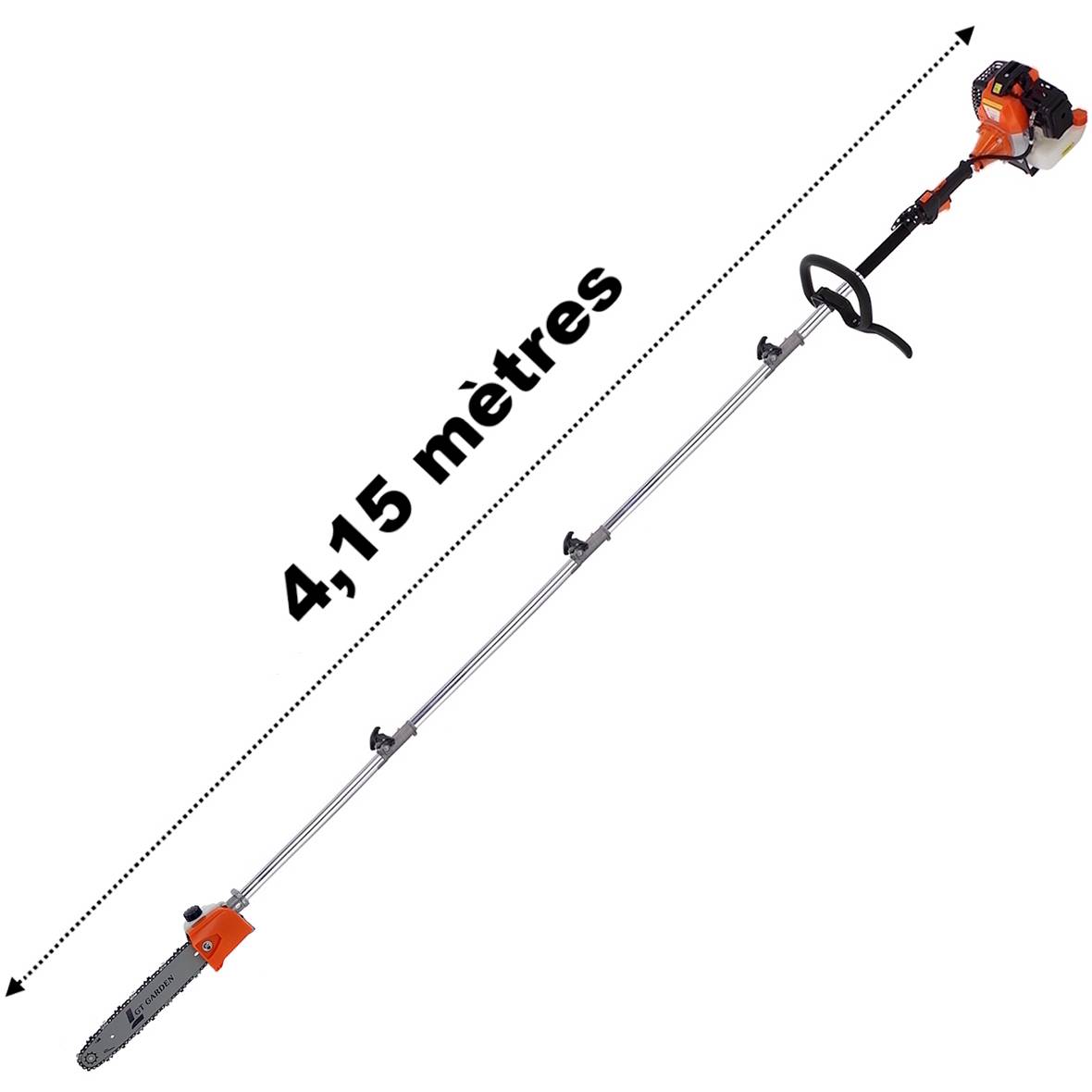 Gt Garden - Élagueuse thermique sur perche, 52 cm3, 3 CV, longueur 4.15 mètres - GT GARDEN - Image 1