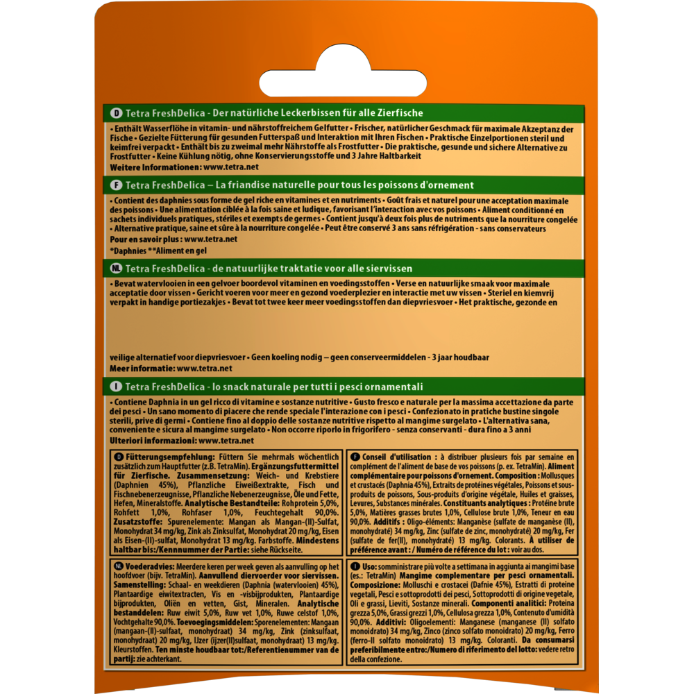 Tetra - Friandises Daphnies" Daphnia" en gel 16 sticks de 3 g Fresh Delica nourriture pour Poissons d'ornement - Imagen 4