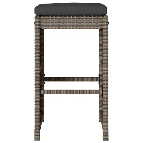 Chaise bois composite 6 places rotin gris 40 x 40 x 76 cm - Prolenta premium p3225.5 - Image 4