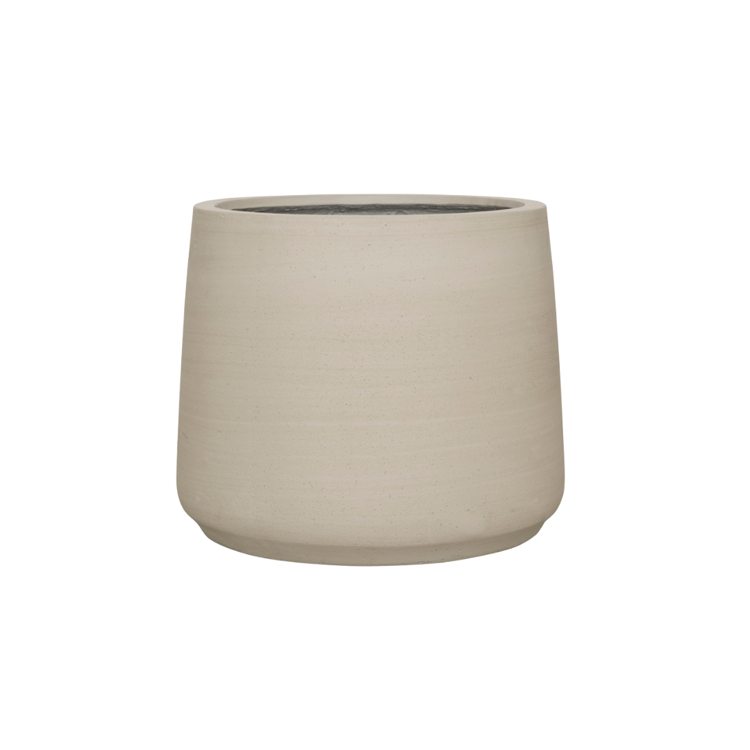 Pot de fleurs beige délavé - D.34cm x H.28cm - Image 1