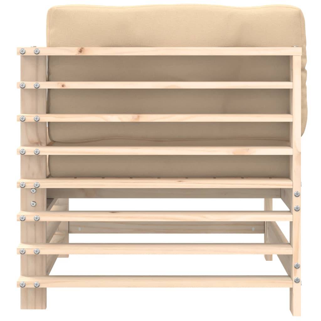 Lot de 2 Canapés d'angle en pin massif avec coussins beiges épais pour un salon de jardin modulable et confortable – ComfortXL Outdoor Living - Image 6
