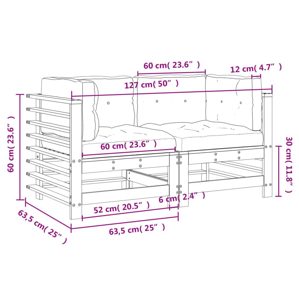 Lot de 2 Canapés d'angle en pin massif avec coussins beiges épais pour un salon de jardin modulable et confortable – ComfortXL Outdoor Living - Image 10