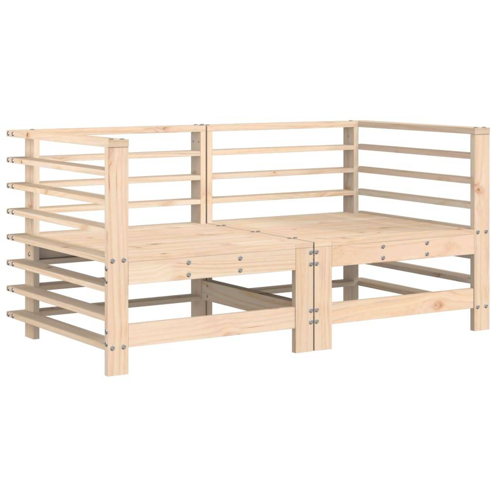 Lot de 2 Canapés d'angle en pin massif avec coussins beiges épais pour un salon de jardin modulable et confortable – ComfortXL Outdoor Living - Image 3