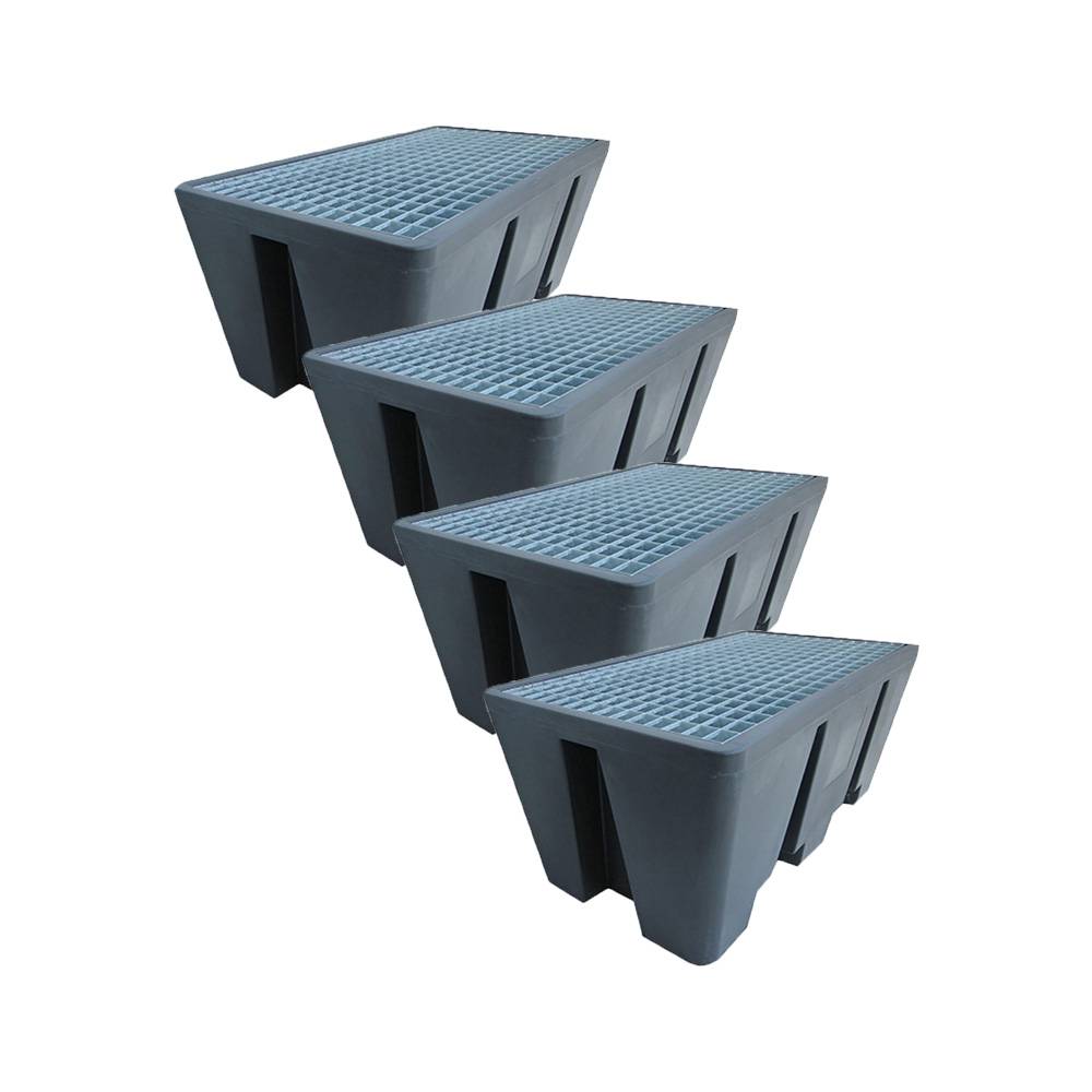 Bac de rétention pehd 300l eco pour 2 fûts - lot de 4-plast'up rotomoulage - Imagen 1