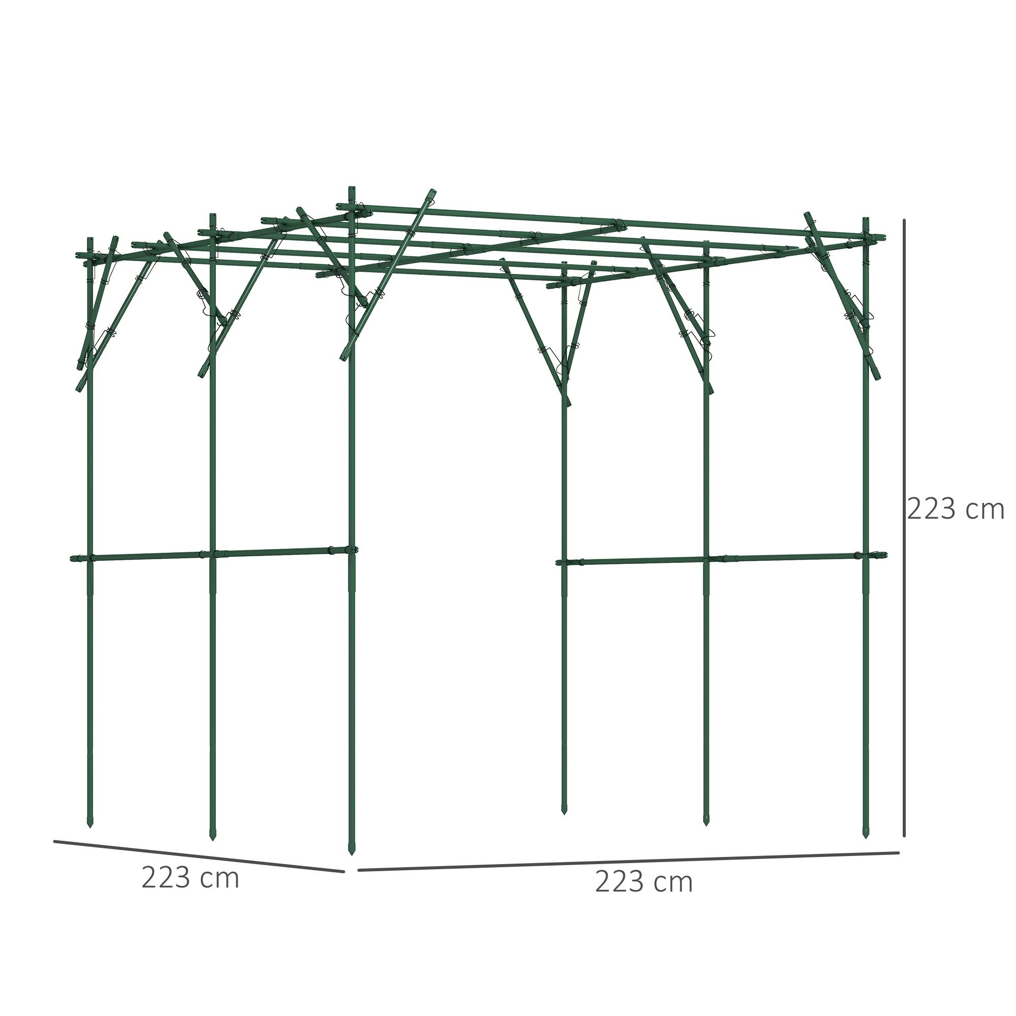 Treillage de jardin en acier inoxydable, vert, 223 x 223 x 223 cm - PANGIVO - Image 3