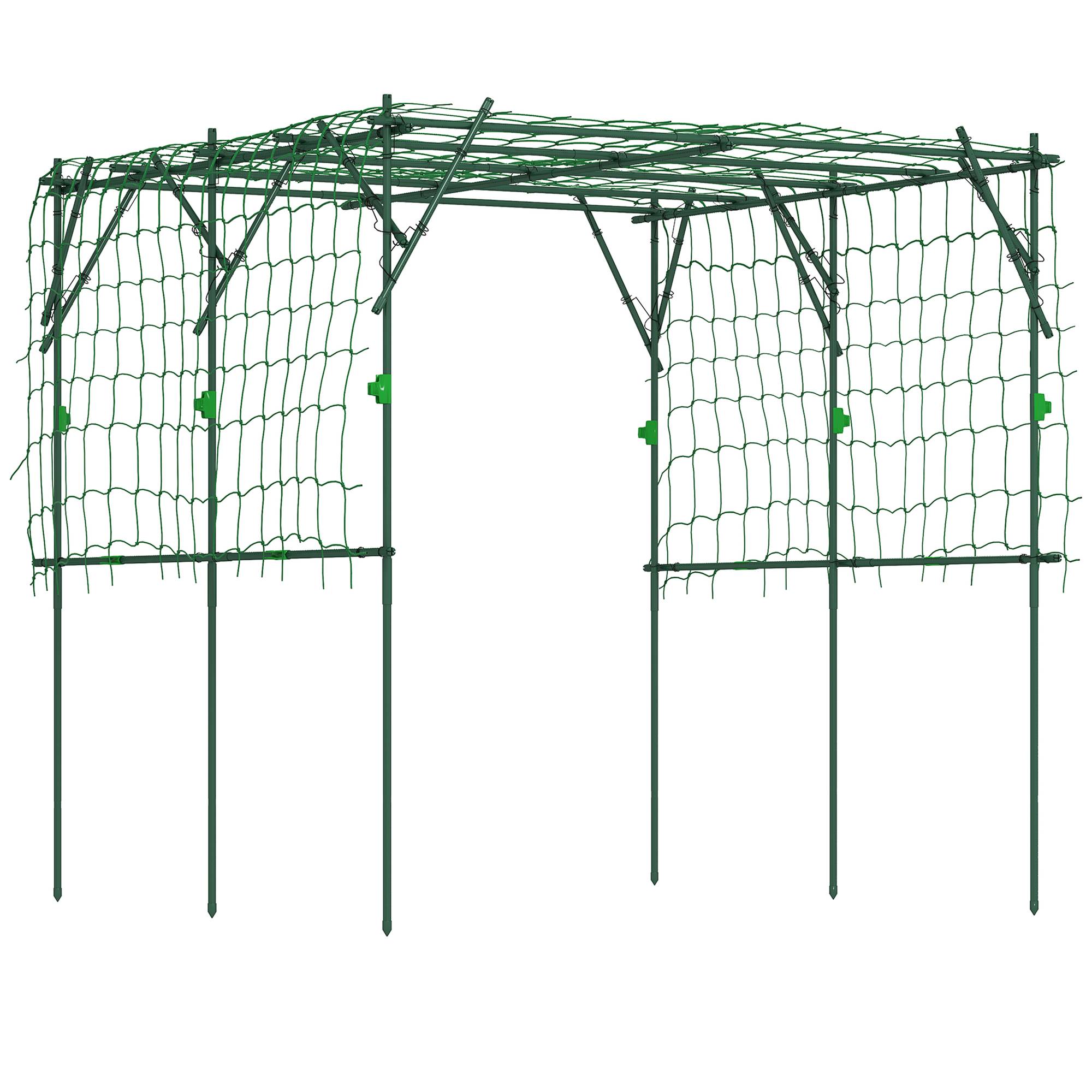 Treillage de jardin en acier inoxydable, vert, 223 x 223 x 223 cm - PANGIVO - Image 1