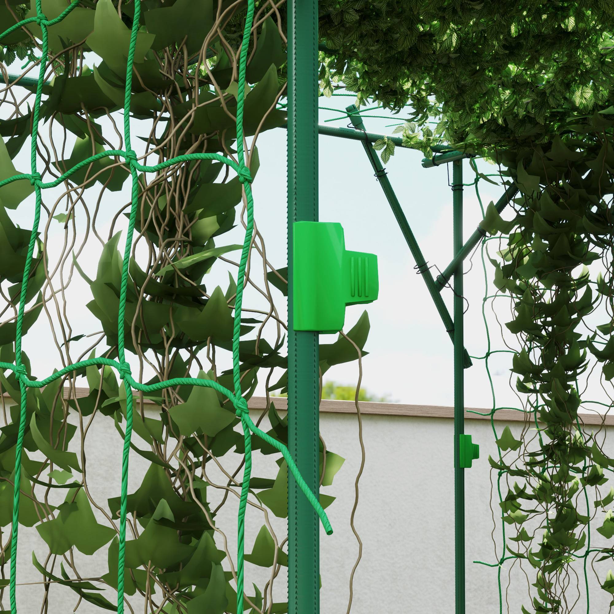 Treillage de jardin en acier inoxydable, vert, 223 x 223 x 223 cm - PANGIVO - Image 8