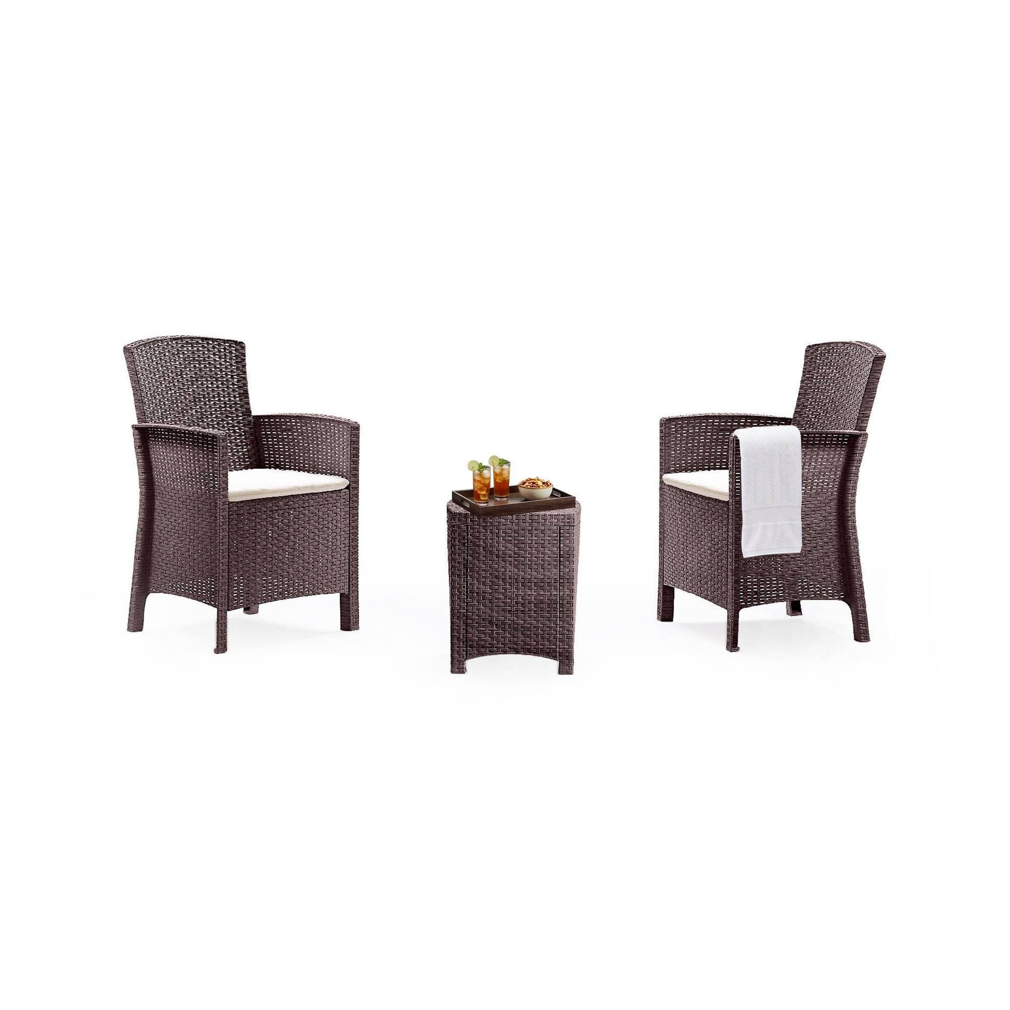 Dmora - Set salon d'extérieur Jupiter, Salon d'extérieur, Kit terrasse ou jardin, Composition d'un salon d'extérieur, Made in Italy, Marron - Imagen 1