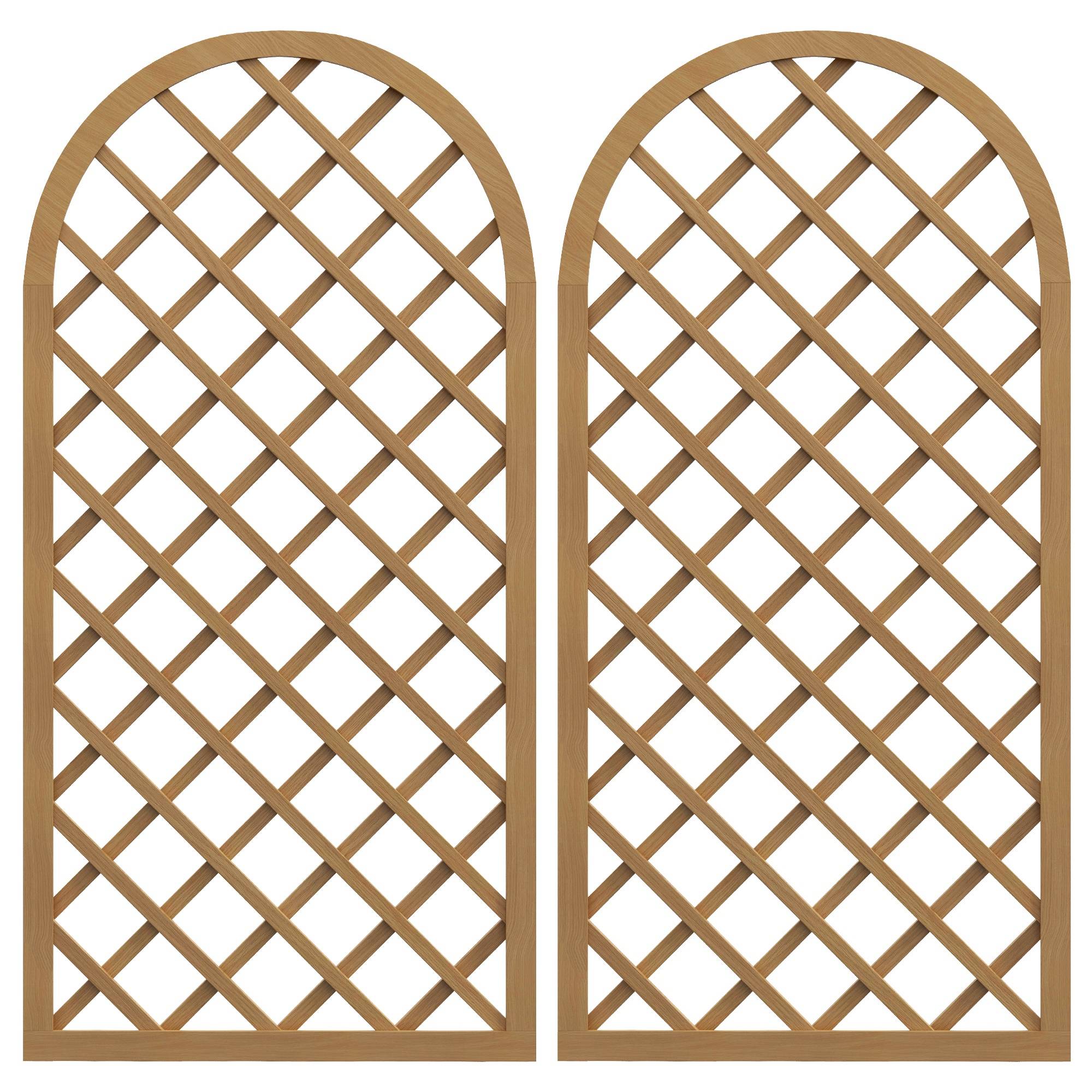 Lot de 2 treillis bois naturel 60 x 2.5 x 120 cm - PANGIVO - Image 2