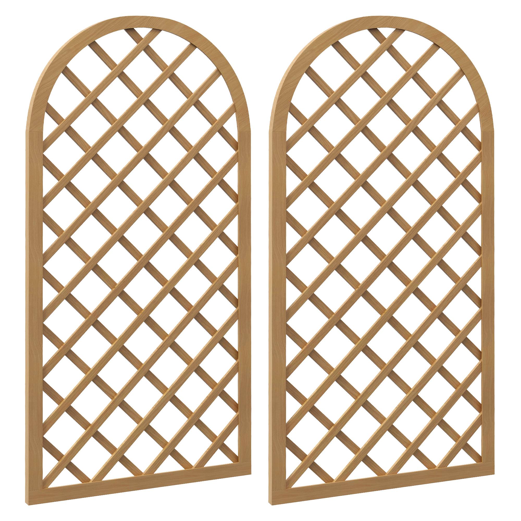 Lot de 2 treillis bois naturel 60 x 2.5 x 120 cm - PANGIVO