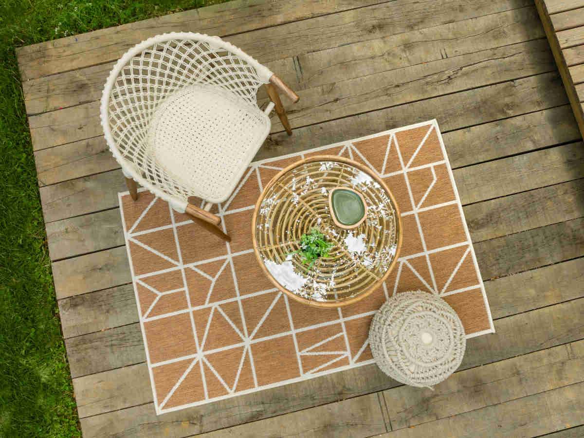 Tapis extérieur rectangulaire Alexandrie 115 x 180 cm en laine synthétique - Jardiline - Imagen 2