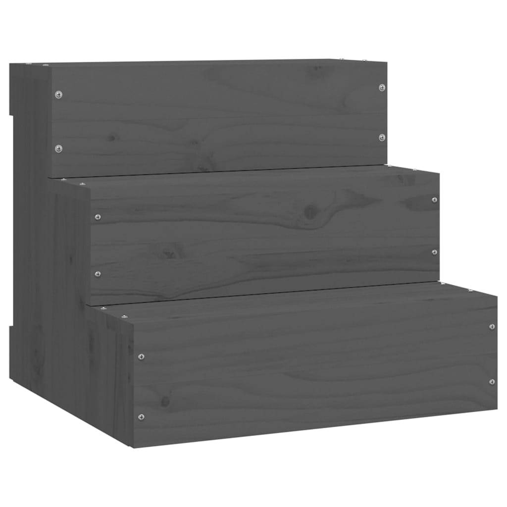 Vidaxl - Escalier pour animaux de compagnie Gris 40x37,5x35 cm Bois pin vidaXL 822463 - Imagen 2