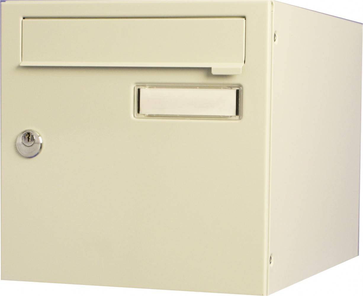 Boîte aux lettres normalisée 2 portes extérieur RENZ acier beige brillant