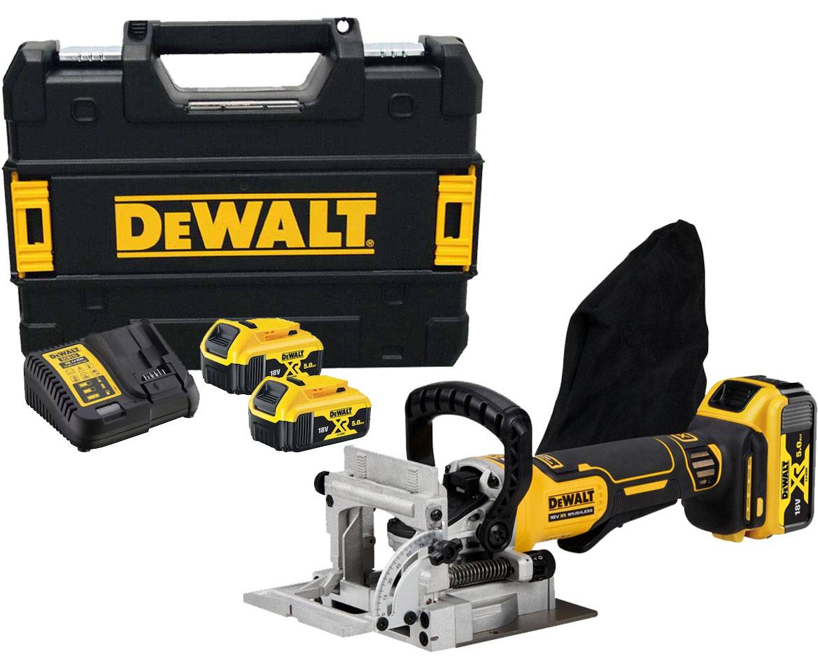 Dewalt - Fraiseuse à lamelles 18V XR Brushless + 2 batteries 5Ah + chargeur + coffret T-STAK - DEWALT - DCW682P2-QW - Imagen 1