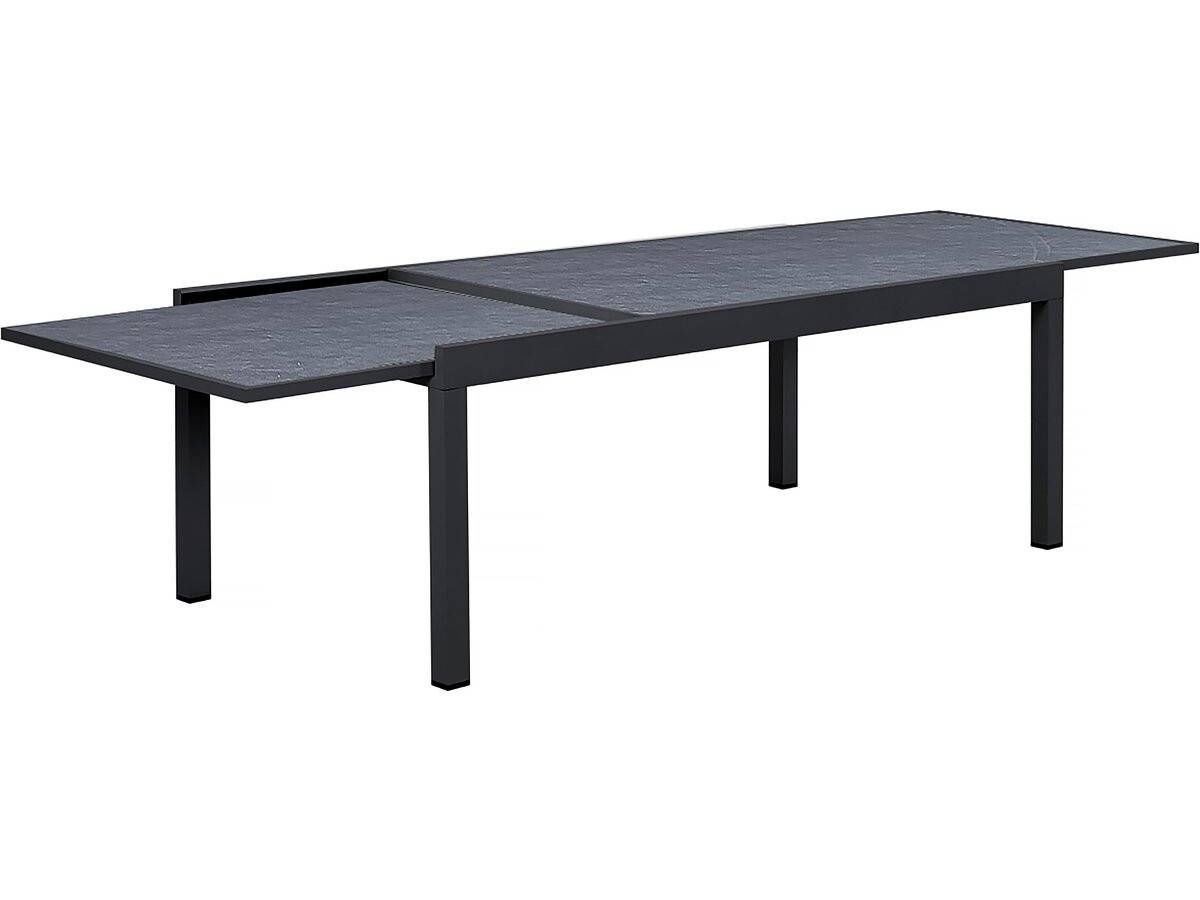 Table Jardin En Aluminium Extensible "lagos" - 200/320 X 105 X 76 Cm - Noir -habitat Et Jardin - Image 3