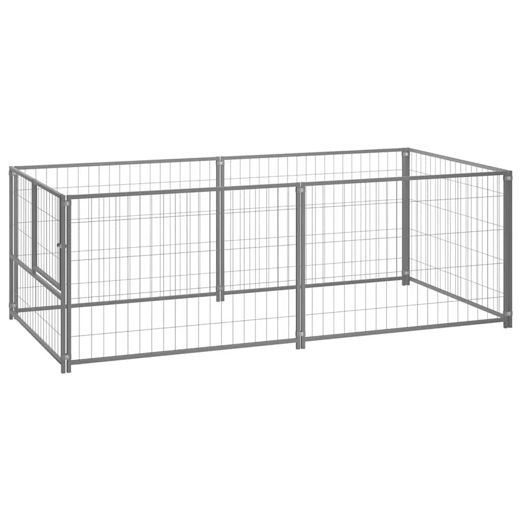 Vidaxl - Chenil Argenté 200x100x70 cm Acier vidaXL 150793 - Imagen 2