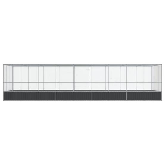 Abri Volière Oiseaux Acier Galvanisé 932x307cm Argent - ComfortXL Outdoor Living - Image 3