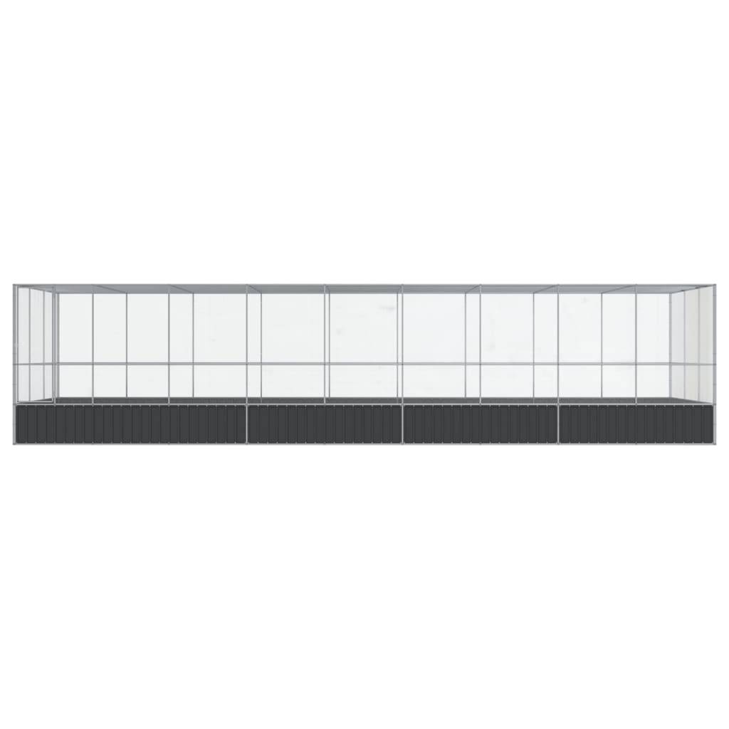 Abri Volière Oiseaux Acier Galvanisé 932x307cm Argent - ComfortXL Outdoor Living - Image 3