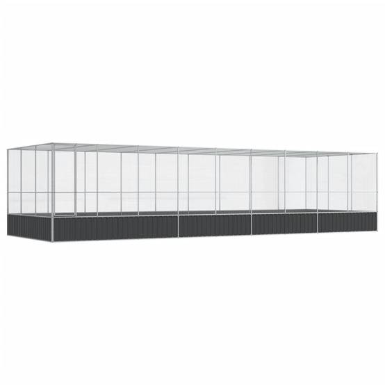 Abri Volière Oiseaux Acier Galvanisé 932x307cm Argent - ComfortXL Outdoor Living - Image 2