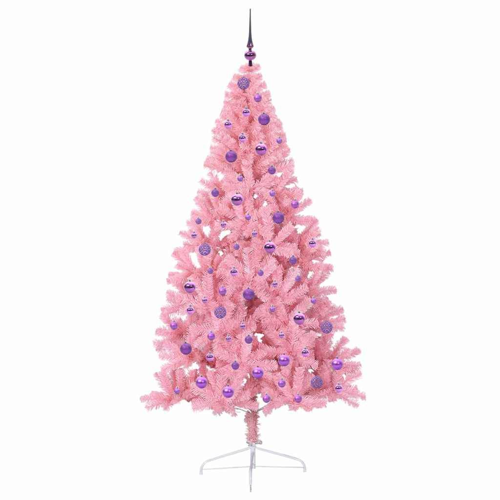 Vidaxl - Sapin de Noël artificiel pré-éclairé Rose 210 cm PVC vidaXL 3397095 - Image 5