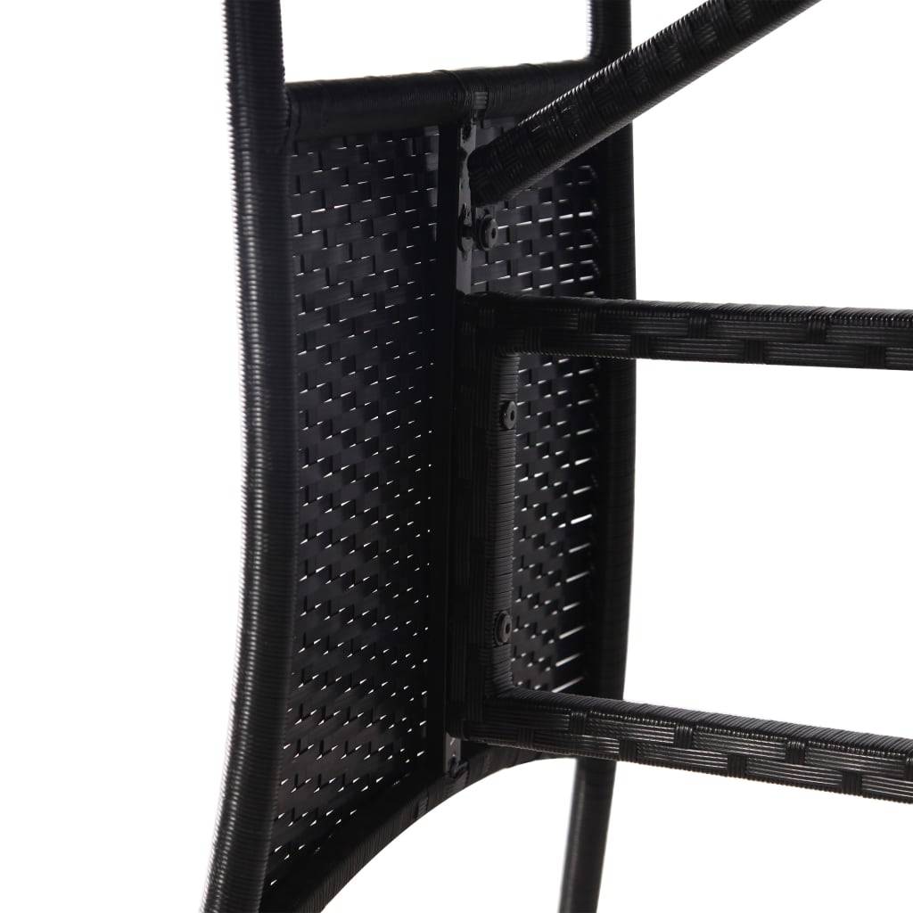 PANGIVO - Table de jardin noire résine tressée 170 x 80 x 74 cm avec verre trempé - PANGIVO - Image 5