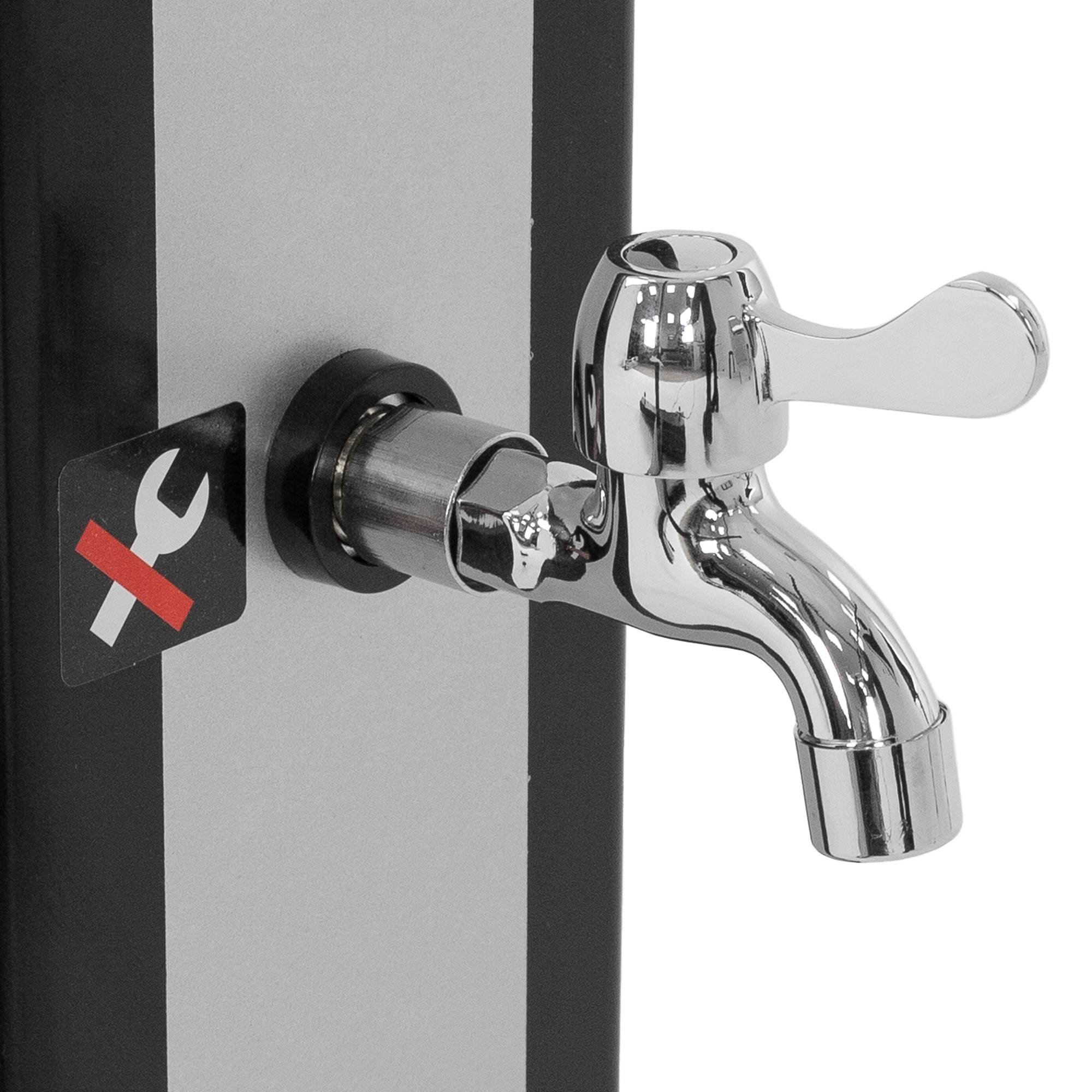 Ml-Design - Douche solaire d'extérieur + douche à pied et pomme de douche noir/argent 40 L - Imagen 5