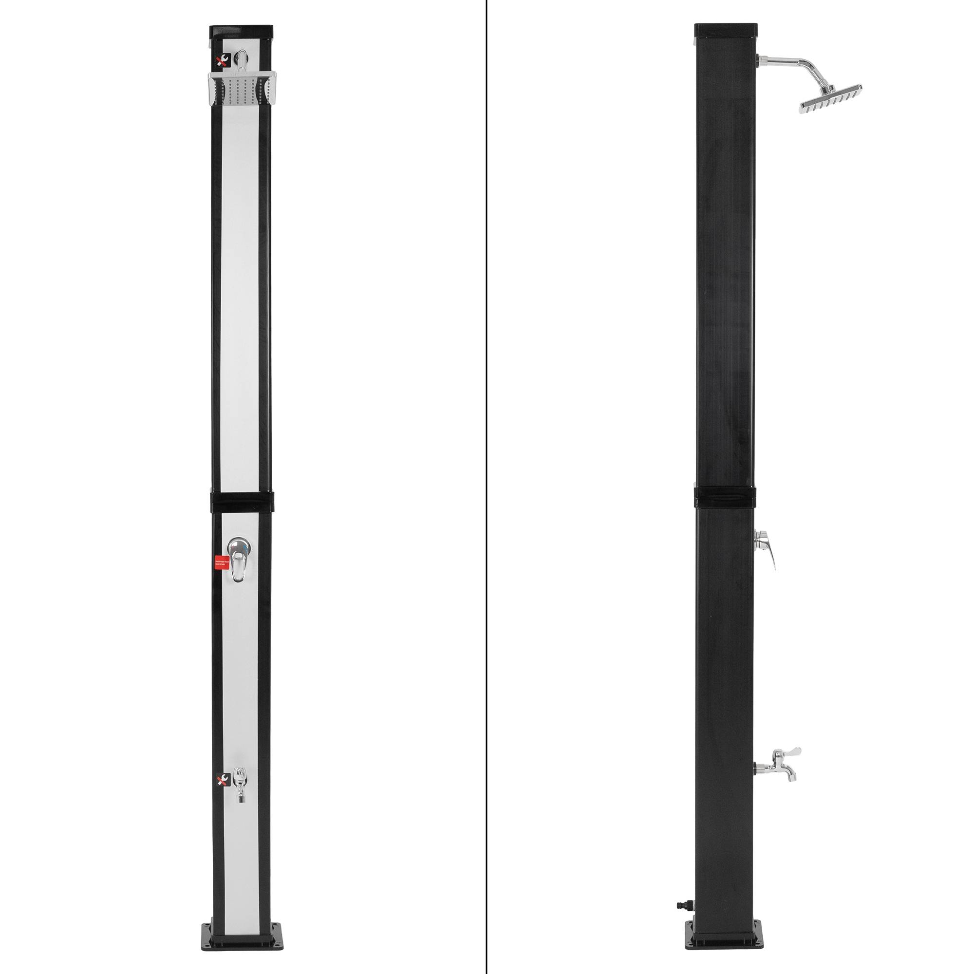 Ml-Design - Douche solaire d'extérieur + douche à pied et pomme de douche noir/argent 40 L - Imagen 2