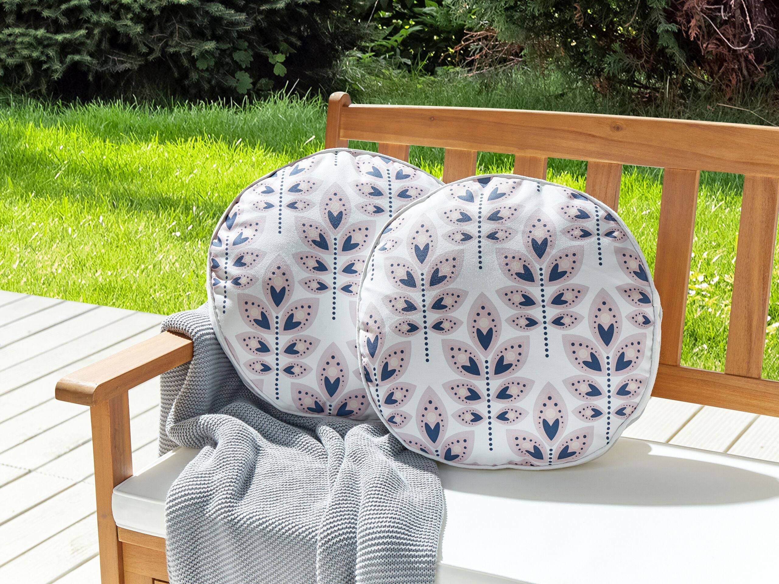 Beliani - Coussin d'extérieur Polyester Blanc cassé TORRETTA - Beliani - Imagen 1