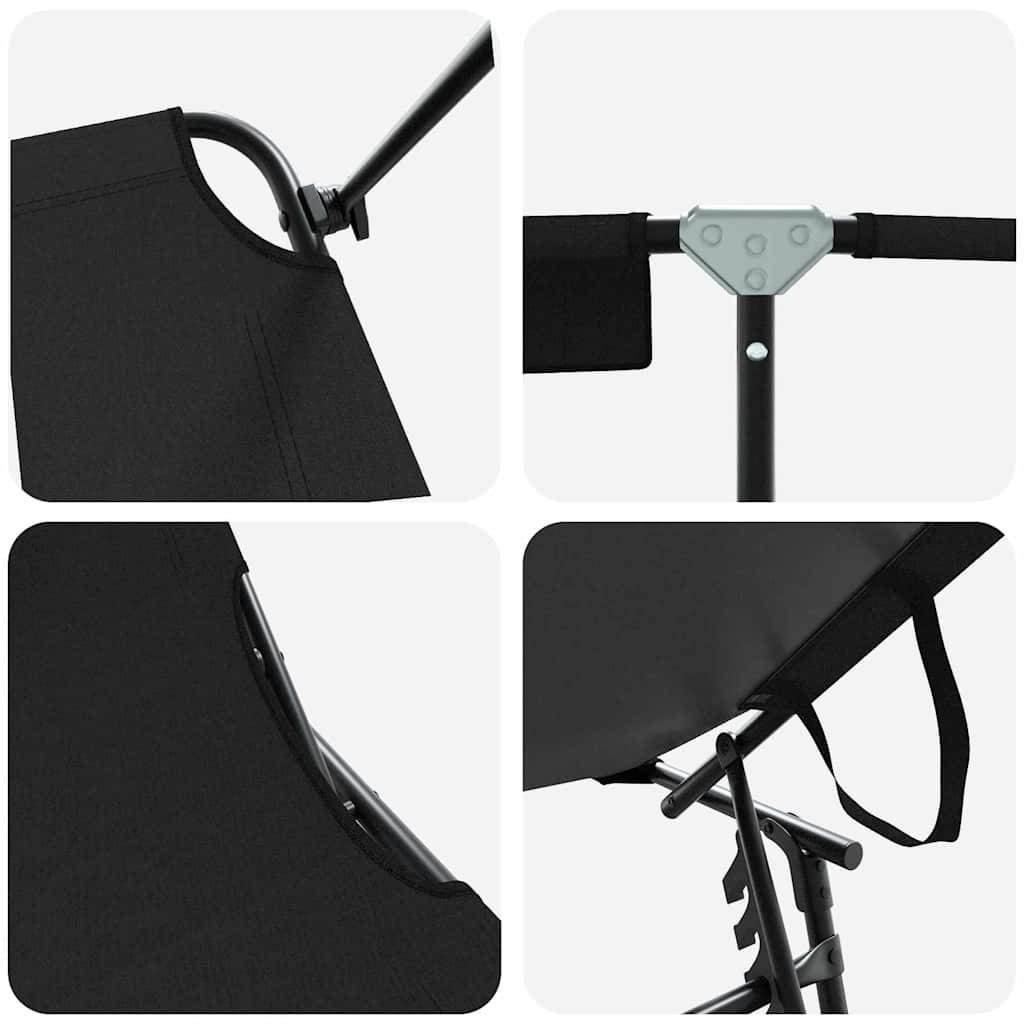 Vidaxl - Chaise longue pliante 2 pcs Noir 190 x 57 x 81 cm oxford vidaXL 42003135 - Image 9