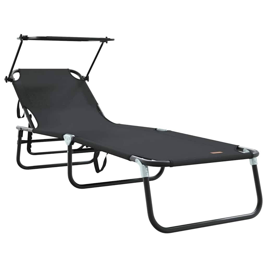 Vidaxl - Chaise longue pliante 2 pcs Noir 190 x 57 x 81 cm oxford vidaXL 42003135 - Image 5