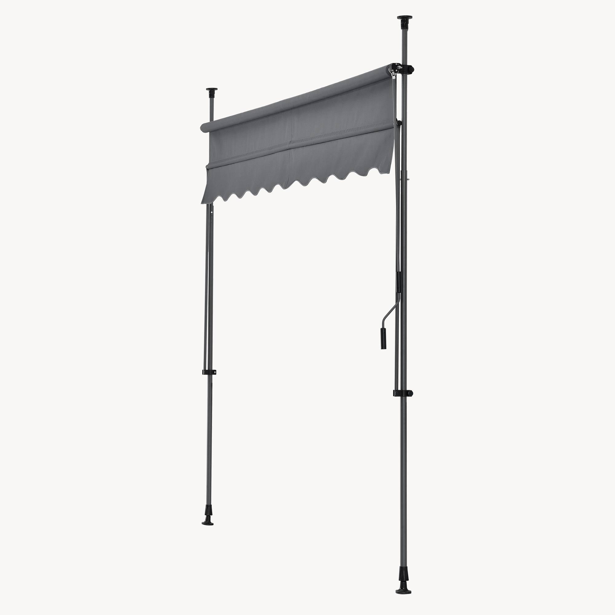 Pro.Tec - Store Banne Téléscopique Acier Polyester 400 x 120 x 220-309 cm Gris Ardoise [pro.tec] - Imagen 7